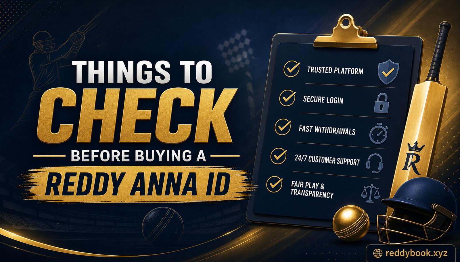 Checklist of things to verify before buying a Reddy Anna ID
